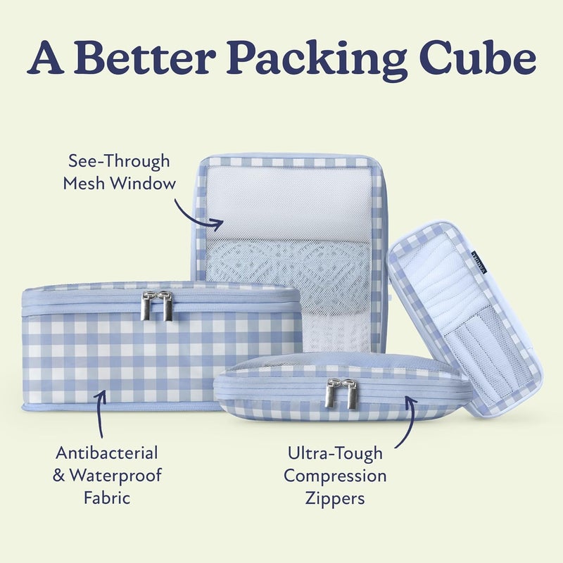 VANDEL Space-Saving Compression Packing Cubes for Women, Men, Compressible Carry On Suit Case Organizer Luggage Packing Cubes for Travel Organizer Bags for Luggage and Backpacks, Suitcase Cube - Image 3